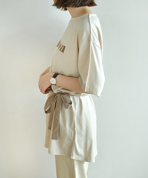 PairPair（ペアペア）の「リボンベルト付きロゴチュニック（Tシャツ/カットソー・レディース・ベージュ/オフホワイト/モカ・FREE）」の22枚目の写真