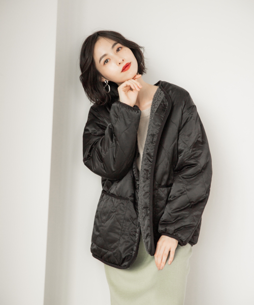 LOWRYS FARM（ローリーズファーム）の「リバーシブルボアブルゾン　847079（ブルゾン・レディース・チャコールグレー/ベージュ/アイボリー/ブラウン・FREE）」の11枚目の写真