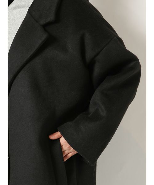 EMODA（エモダ）の「ワイドモッサコート（チェスターコート・レディース・ブラック/ベージュ/ブラウン/グレー/その他・FREE）」の9枚目の写真
