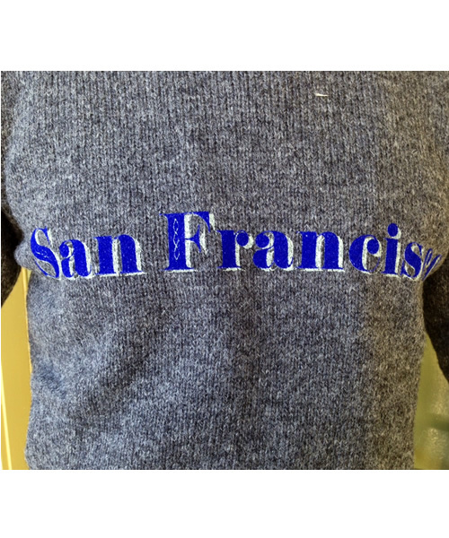 SPACE DANDY（スペースダンディ）の「【melple】　シェットランドウールニット(プリント)（ニット/セーター・メンズ・グレー・SMALL/MEDIUM/LARGE）」の2枚目の写真