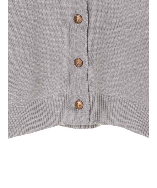 earth music&ecology（アースミュージックアンドエコロジー）の「・レトロ釦ニットカーディガン ＊（カーディガン/ボレロ・レディース・ブラック/サックスブルー/グリーン/アイボリー/杢グレー/テラコッタ・FREE）」の21枚目の写真