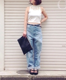 goocy | HiWデニムワイドパンツ(デニムパンツ)