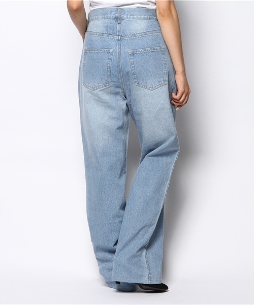 goocy（グーシー）の「HiWデニムワイドパンツ（デニムパンツ・レディース・ブルー・FREE）」の3枚目の写真