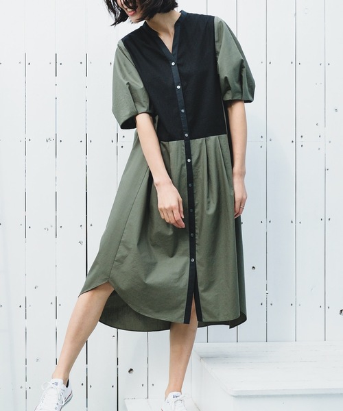miniyu(ミニュウ)の「LaSRIC/パフスリーブドッキングワンピース(ワンピース)」 - WEAR
