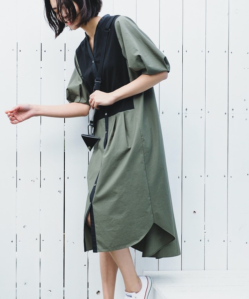 miniyu(ミニュウ)の「LaSRIC/パフスリーブドッキングワンピース(ワンピース)」 - WEAR