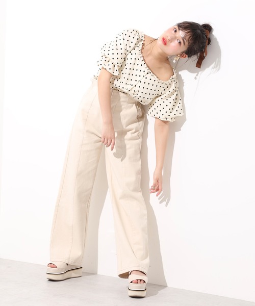one after another NICE CLAUP(ワンアフターアナザーナイスクラップ)の「袖ボリューム2wayブラウス(シャツ/ブラウス・レディース・オフホワイト/ブラック系その他/ドット/チェック・FREE)」の15枚目の写真
