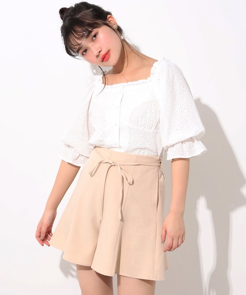 one after another NICE CLAUP(ワンアフターアナザーナイスクラップ)の「袖ボリューム2wayブラウス(シャツ/ブラウス・レディース・オフホワイト/ブラック系その他/ドット/チェック・FREE)」の16枚目の写真