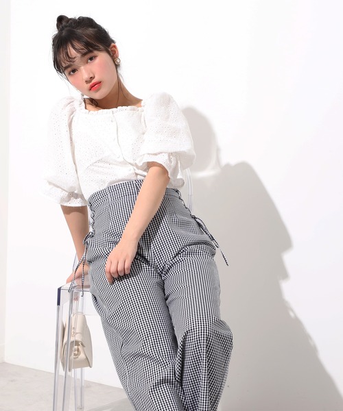 one after another NICE CLAUP(ワンアフターアナザーナイスクラップ)の「袖ボリューム2wayブラウス(シャツ/ブラウス・レディース・オフホワイト/ブラック系その他/ドット/チェック・FREE)」の20枚目の写真