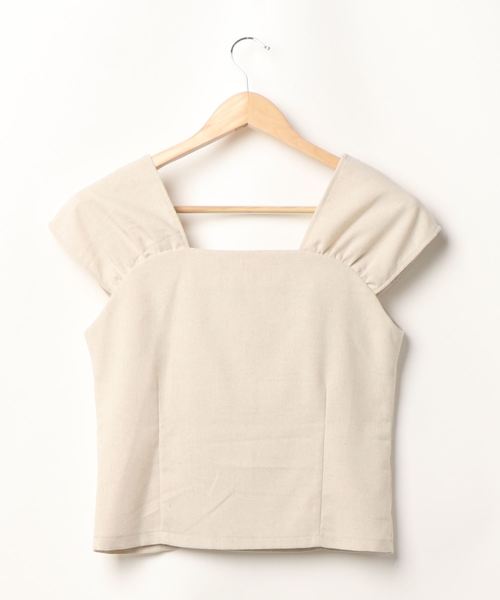 archives（アルシーヴ）の「アシメ釦ギャザーブラウス（シャツ/ブラウス・レディース・チャコールグレー/ダークブラウン/イエロー/アイボリー・MEDIUM）」の5枚目の写真