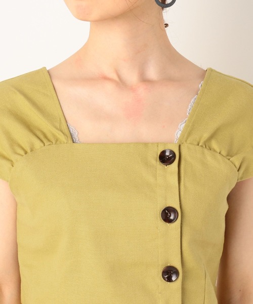 archives（アルシーヴ）の「アシメ釦ギャザーブラウス（シャツ/ブラウス・レディース・チャコールグレー/ダークブラウン/イエロー/アイボリー・MEDIUM）」の13枚目の写真