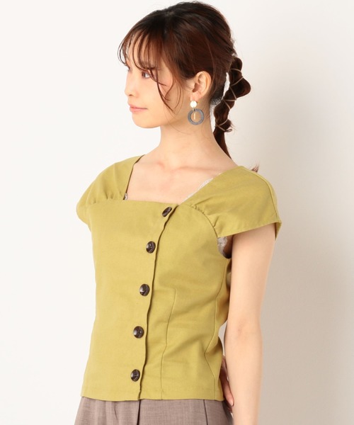 archives（アルシーヴ）の「アシメ釦ギャザーブラウス（シャツ/ブラウス・レディース・チャコールグレー/ダークブラウン/イエロー/アイボリー・MEDIUM）」の16枚目の写真