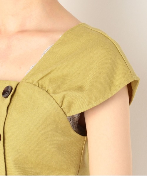 archives（アルシーヴ）の「アシメ釦ギャザーブラウス（シャツ/ブラウス・レディース・チャコールグレー/ダークブラウン/イエロー/アイボリー・MEDIUM）」の12枚目の写真