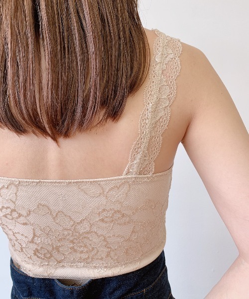 VANNIE U（ヴァニーユー）の「カップ付きレースインナー（キャミソール・レディース・ホワイト/ブラック/ベージュ・FREE）」の7枚目の写真
