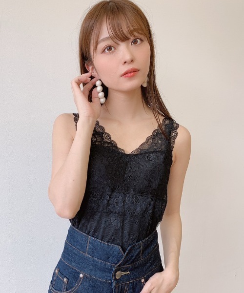 VANNIE U（ヴァニーユー）の「カップ付きレースインナー（キャミソール・レディース・ホワイト/ブラック/ベージュ・FREE）」の22枚目の写真