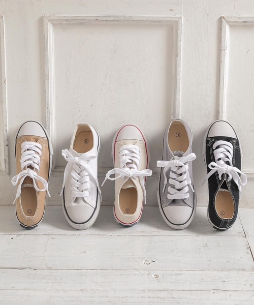 KOBE LETTUCE（コウベレタス）の「ベーシックキャンバススニーカー（スニーカー・レディース・ホワイト/ブラック/アイボリー/チャコールグレー/ベージュ・M/LL/S/L）」の16枚目の写真