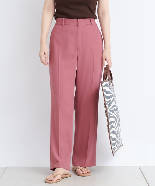 DouDou（ドゥドゥ）の「Wサテンストレートセンプレパンツ（その他パンツ・レディース・ブラック/ピンク/グリーン系その他・38/36）」の22枚目の写真