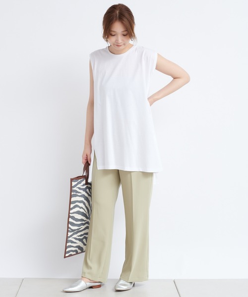 DouDou（ドゥドゥ）の「Wサテンストレートセンプレパンツ（その他パンツ・レディース・ブラック/ピンク/グリーン系その他・38/36）」の18枚目の写真