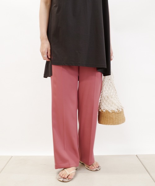 DouDou（ドゥドゥ）の「Wサテンストレートセンプレパンツ（その他パンツ・レディース・ブラック/ピンク/グリーン系その他・38/36）」の14枚目の写真