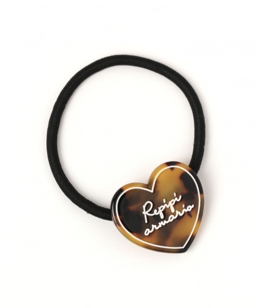 repipi armario（レピピ アルマリオ）の「ハートプレートヘアゴム71（ヘアゴム・レディース・ブラック/ベージュ/レッド・FREE）」の3枚目の写真