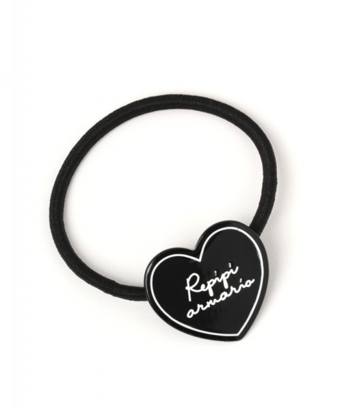 repipi armario（レピピ アルマリオ）の「ハートプレートヘアゴム71（ヘアゴム・レディース・ブラック/ベージュ/レッド・FREE）」の2枚目の写真