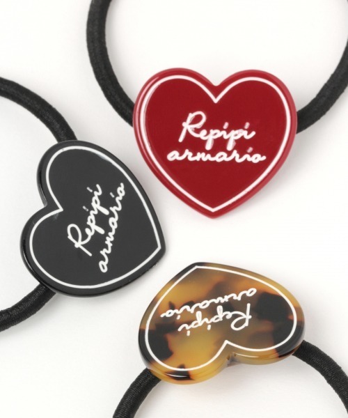 repipi armario（レピピ アルマリオ）の「ハートプレートヘアゴム71（ヘアゴム・レディース・ブラック/ベージュ/レッド・FREE）」の5枚目の写真