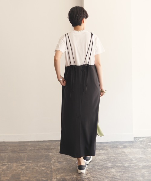 ADAM ET ROPE'（アダムエロペ）の「カシュクールキャミワンピース（ワンピース・レディース・ブラック/キナリ・FREE）」の18枚目の写真