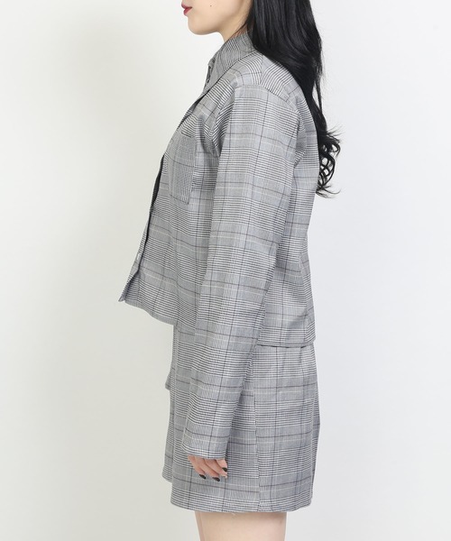 WC(ダブル シー)の「WC/【2点セット】グレンチェックロングスリーブセットアップ(シャツ/ブラウス・レディース・ブラウン/ブラック・FREE)」の5枚目の写真