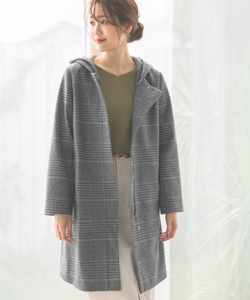 GLOBAL WORK（グローバルワーク）の「軽やかストレッチ2WAYコート/884069（その他アウター・レディース・アイボリー/ブラック/グレー系その他/ブラウン/ダークブラウン/ベージュ/ミント/ライトブルー/ブラウン系その他/グレー系その他4・SMALL/MEDIUM/LARGE/X-LARGE）」の4枚目の写真