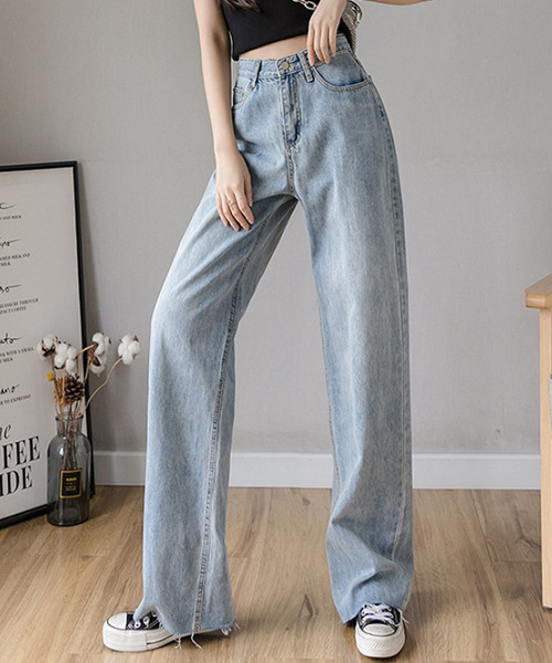 Ulysses（ユリシス）の「ハイウエストストレートデニム（デニムパンツ・レディース・ライトブルー/ホワイト/ブラック/ダークブルー・S/M/L/XL）」の13枚目の写真