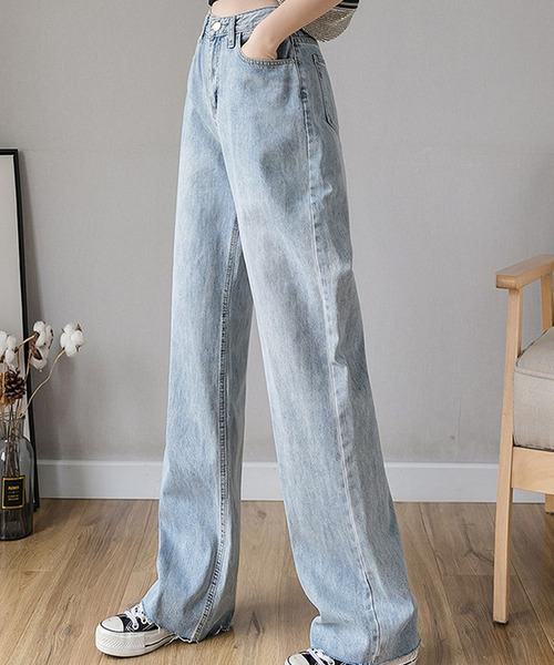 Ulysses（ユリシス）の「ハイウエストストレートデニム（デニムパンツ・レディース・ライトブルー/ホワイト/ブラック/ダークブルー・S/M/L/XL）」の10枚目の写真