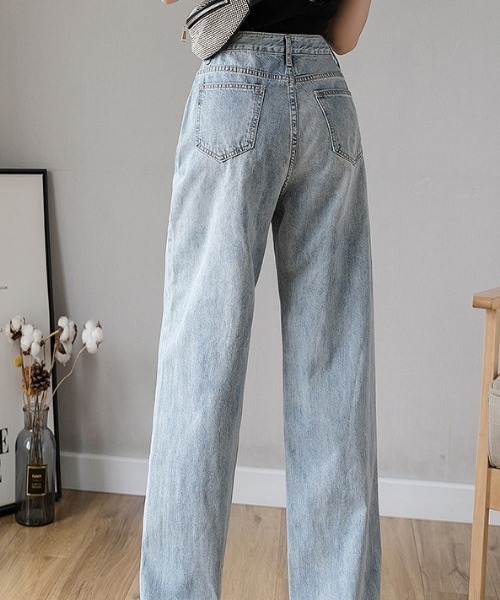 Ulysses（ユリシス）の「ハイウエストストレートデニム（デニムパンツ・レディース・ライトブルー/ホワイト/ブラック/ダークブルー・S/M/L/XL）」の17枚目の写真