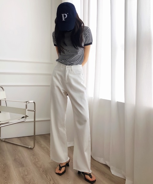 Ulysses（ユリシス）の「ハイウエストストレートデニム（デニムパンツ・レディース・ライトブルー/ホワイト/ブラック/ダークブルー・S/M/L/XL）」の22枚目の写真