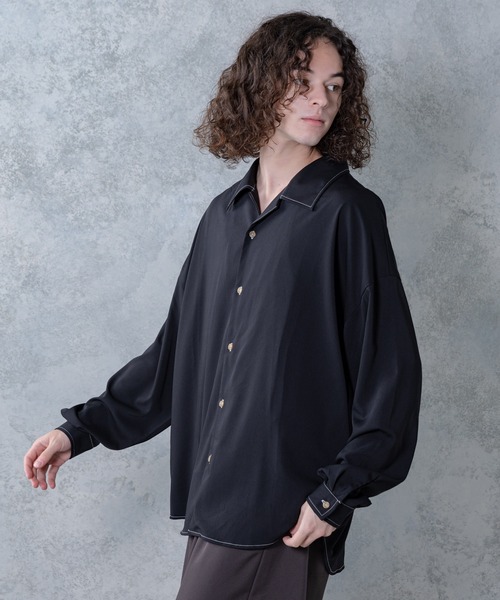 CASPER ボタンシャツ　CMKGALLERY セール】Drape Dolman Shirts/ドレープドルマンシャツ（シャツ