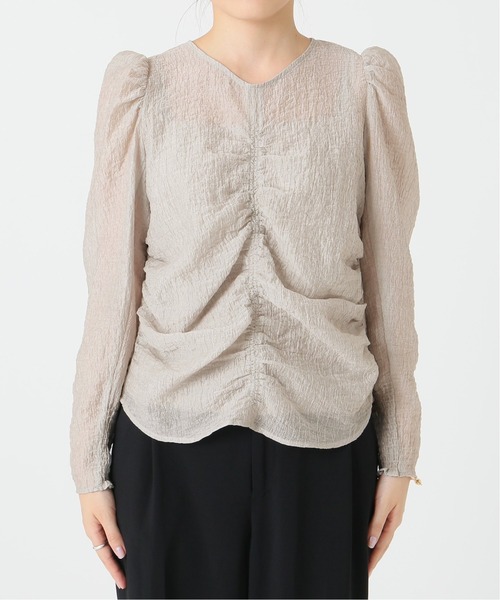 U by SPICK&SPAN(ユーバイスピックアンドスパン)の「≪追加≫フロントギャザーブラウス2◆(シャツ/ブラウス・レディース・ブラウン/ナチュラル・FREE)」の7枚目の写真