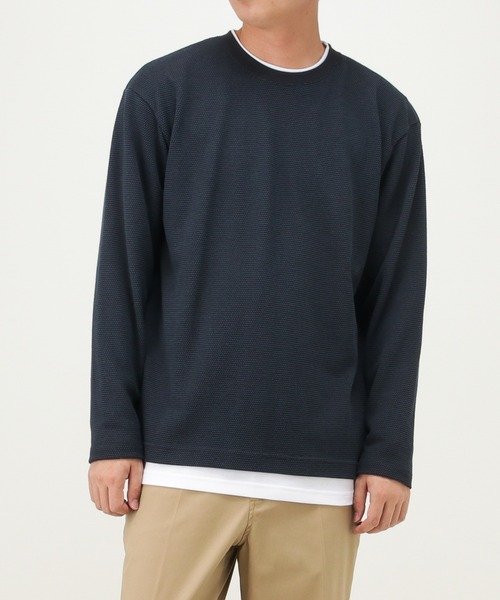 Mossimo（モッシモ）の「鹿の子杢クルーアンサンブル（アンサンブル・メンズ・ブラウン/ネイビー/ブラック/レッド/グレー・XXL/M/XL/L）」の4枚目の写真