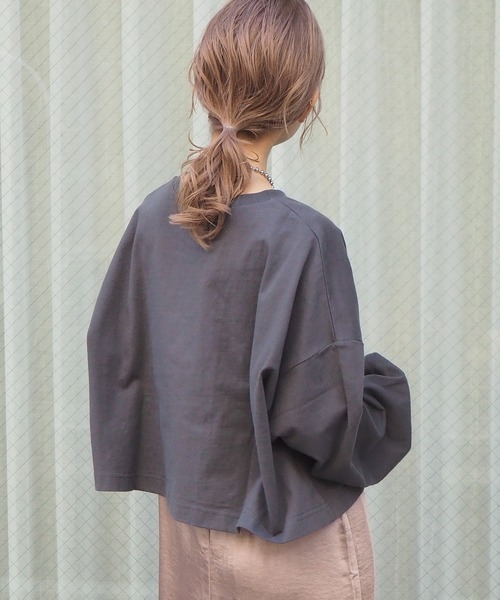 tiptop(ティップトップ)の「クルーネックショート丈ロンT(Tシャツ/カットソー・レディース・スミクロ/A/ブルー/オフホワイト/ダークブルー・FREE)」の12枚目の写真