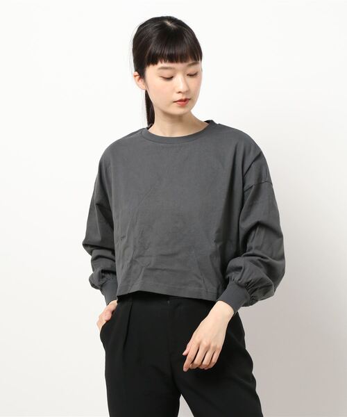 tiptop(ティップトップ)の「クルーネックショート丈ロンT(Tシャツ/カットソー・レディース・スミクロ/A/ブルー/オフホワイト/ダークブルー・FREE)」の22枚目の写真