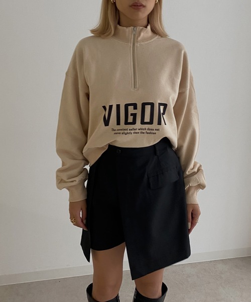 Avvenente(アベネンテ)の「【Avvenente】ハイネックモードプリントプルオーバー(Tシャツ/カットソー・レディース・ブラック/ベージュ/チャコールグレー・M)」の3枚目の写真