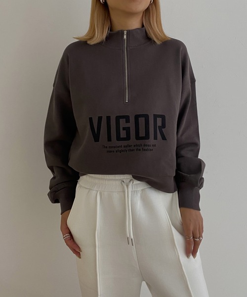 Avvenente(アベネンテ)の「【Avvenente】ハイネックモードプリントプルオーバー(Tシャツ/カットソー・レディース・ブラック/ベージュ/チャコールグレー・M)」の12枚目の写真