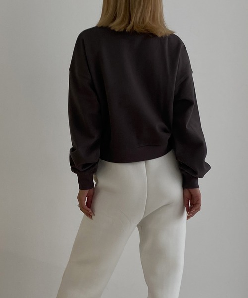 Avvenente(アベネンテ)の「【Avvenente】ハイネックモードプリントプルオーバー(Tシャツ/カットソー・レディース・ブラック/ベージュ/チャコールグレー・M)」の13枚目の写真