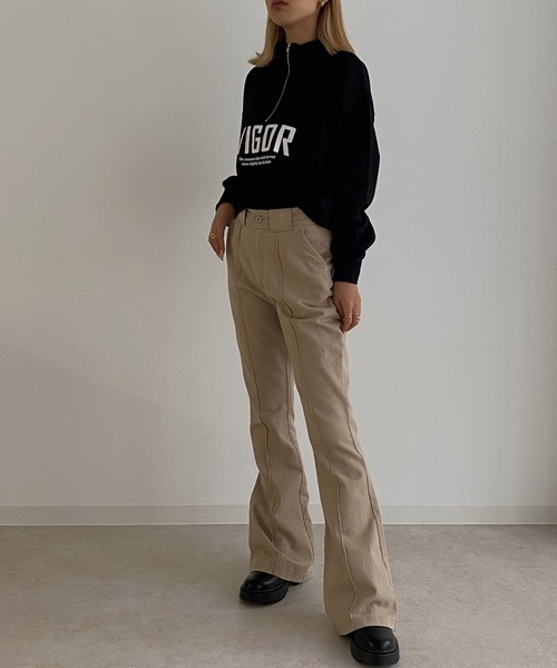 Avvenente(アベネンテ)の「【Avvenente】ハイネックモードプリントプルオーバー(Tシャツ/カットソー・レディース・ブラック/ベージュ/チャコールグレー・M)」の17枚目の写真