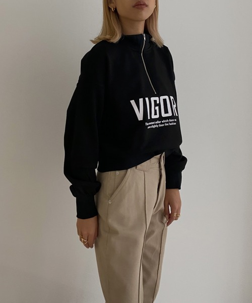 Avvenente(アベネンテ)の「【Avvenente】ハイネックモードプリントプルオーバー(Tシャツ/カットソー・レディース・ブラック/ベージュ/チャコールグレー・M)」の18枚目の写真