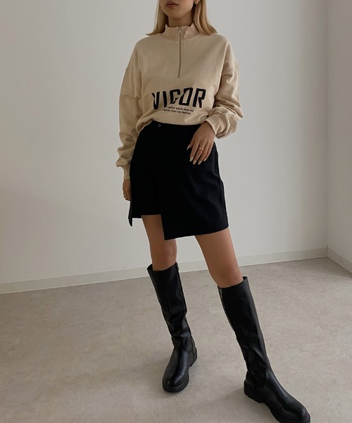 Avvenente(アベネンテ)の「【Avvenente】ハイネックモードプリントプルオーバー(Tシャツ/カットソー・レディース・ブラック/ベージュ/チャコールグレー・M)」の22枚目の写真