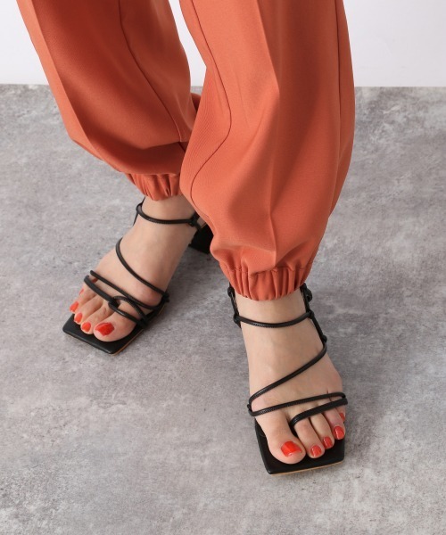 JEANASIS(ジーナシス)の「ラインアシメサンダル/938312(サンダル・レディース・ブラック/ピンク/ライトブラウン・MEDIUM/LARGE)」の2枚目の写真