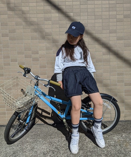 Lee（リー）の「Lee/リー　キッズ　リラックスキュロットパンツ（その他パンツ・キッズ・インディゴブルー/ライトインディゴブルー/パープル/ベージュ/ピンク/ブルー・130/140/150）」の8枚目の写真