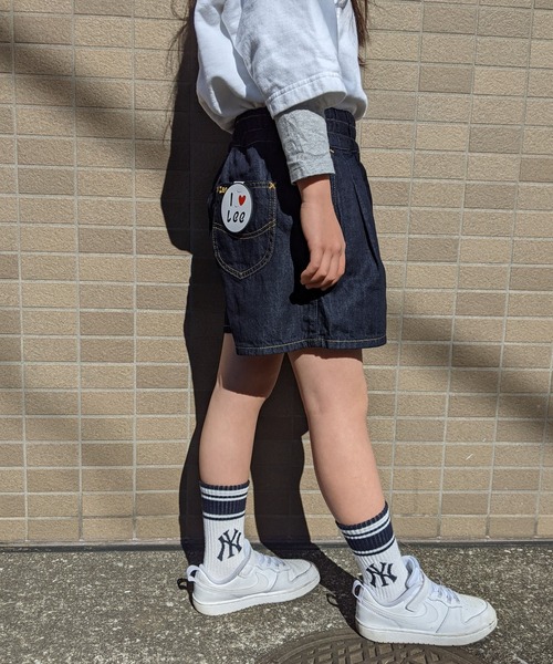 Lee（リー）の「Lee/リー　キッズ　リラックスキュロットパンツ（その他パンツ・キッズ・インディゴブルー/ライトインディゴブルー/パープル/ベージュ/ピンク/ブルー・130/140/150）」の13枚目の写真