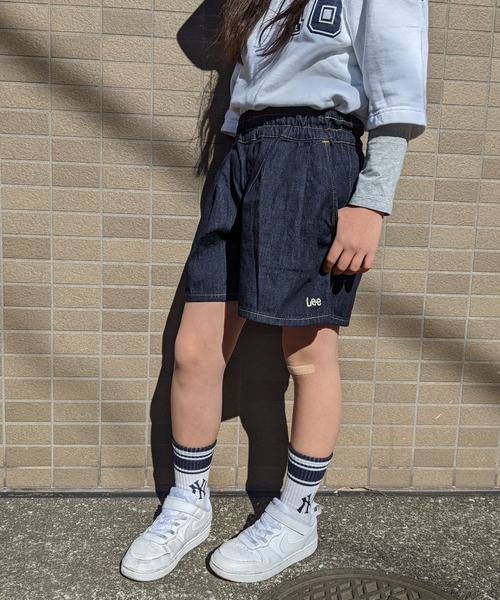 Lee（リー）の「Lee/リー　キッズ　リラックスキュロットパンツ（その他パンツ・キッズ・インディゴブルー/ライトインディゴブルー/パープル/ベージュ/ピンク/ブルー・130/140/150）」の12枚目の写真