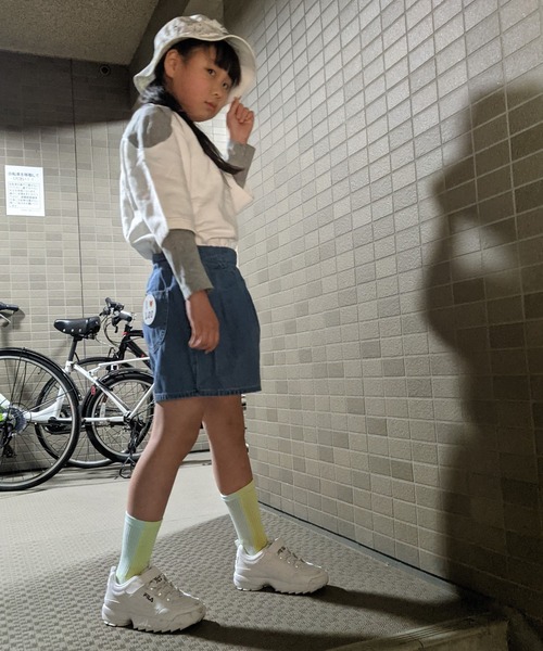 Lee（リー）の「Lee/リー　キッズ　リラックスキュロットパンツ（その他パンツ・キッズ・インディゴブルー/ライトインディゴブルー/パープル/ベージュ/ピンク/ブルー・130/140/150）」の16枚目の写真