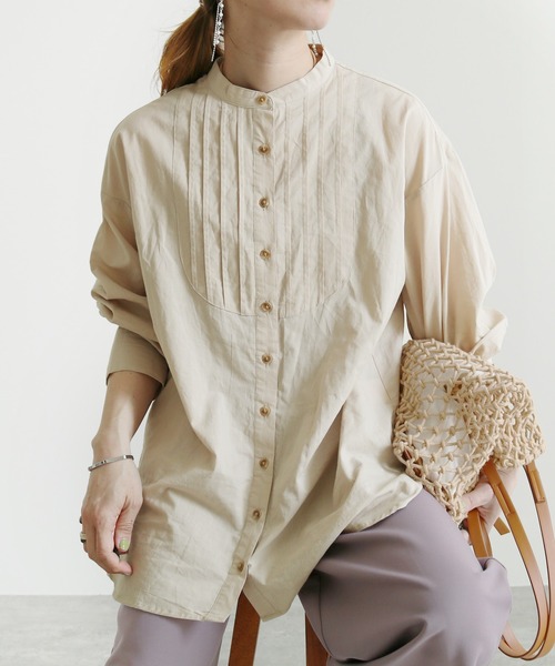 reca（レカ）の「ピンタックドレスシャツ（シャツ/ブラウス・レディース・ブルー系その他/オフホワイト/グリーン系その他/ベージュ・M）」の3枚目の写真