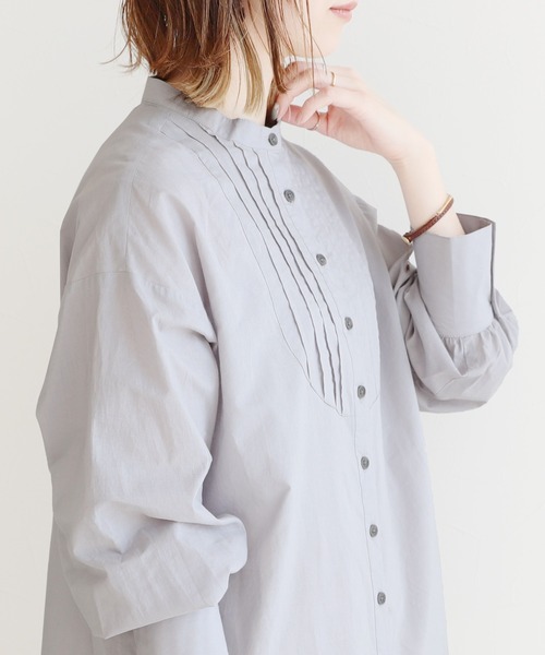 reca（レカ）の「ピンタックドレスシャツ（シャツ/ブラウス・レディース・ブルー系その他/オフホワイト/グリーン系その他/ベージュ・M）」の5枚目の写真